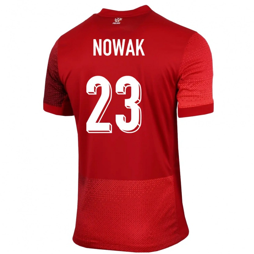 Danxen Mujer Camiseta Polonia Wiktor Nowak #23 Rojo 2ª Equipación 24-26 La Camisa
