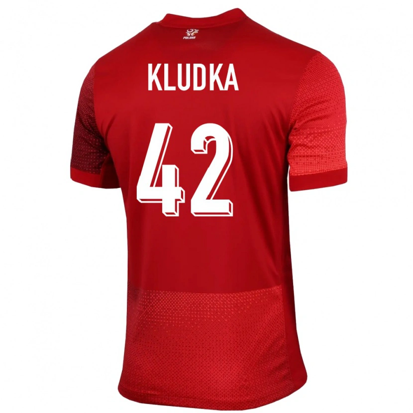 Danxen Mujer Camiseta Polonia Bartlomiej Kludka #42 Rojo 2ª Equipación 24-26 La Camisa