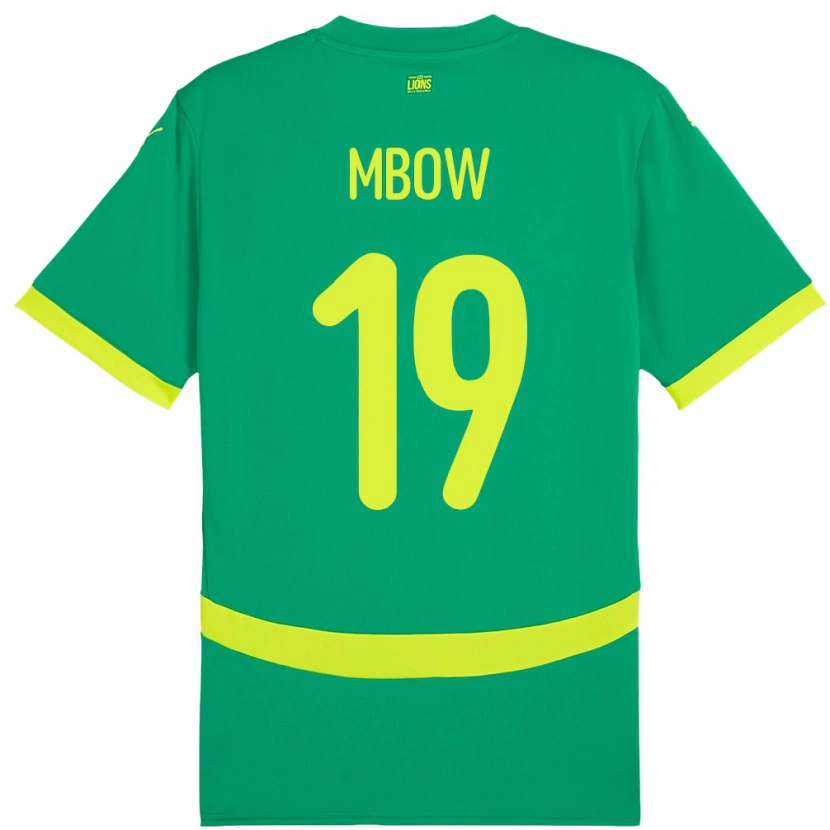 Danxen Mujer Camiseta Senegal Mapenda Mbow #19 Verde 2ª Equipación 24-26 La Camisa
