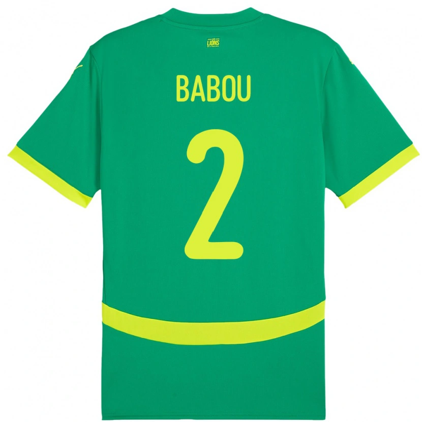 Danxen Mujer Camiseta Senegal Marieme Babou #2 Verde 2ª Equipación 24-26 La Camisa