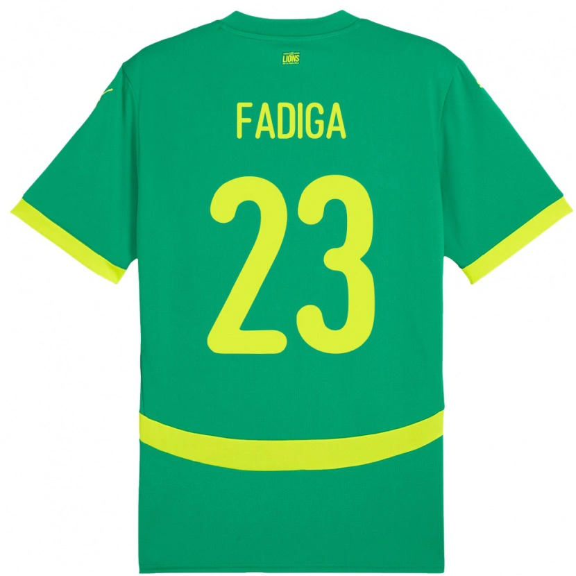 Danxen Mujer Camiseta Senegal Noah Fadiga #23 Verde 2ª Equipación 24-26 La Camisa