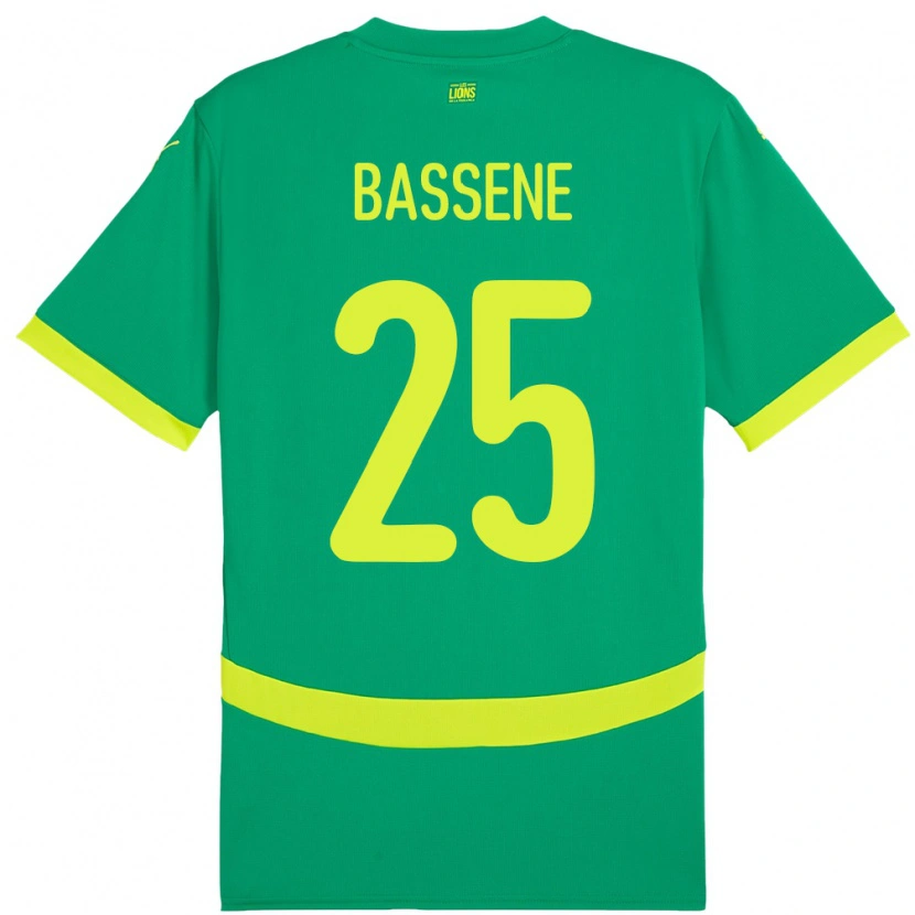 Danxen Mujer Camiseta Senegal Pascaline Bassene #25 Verde 2ª Equipación 24-26 La Camisa