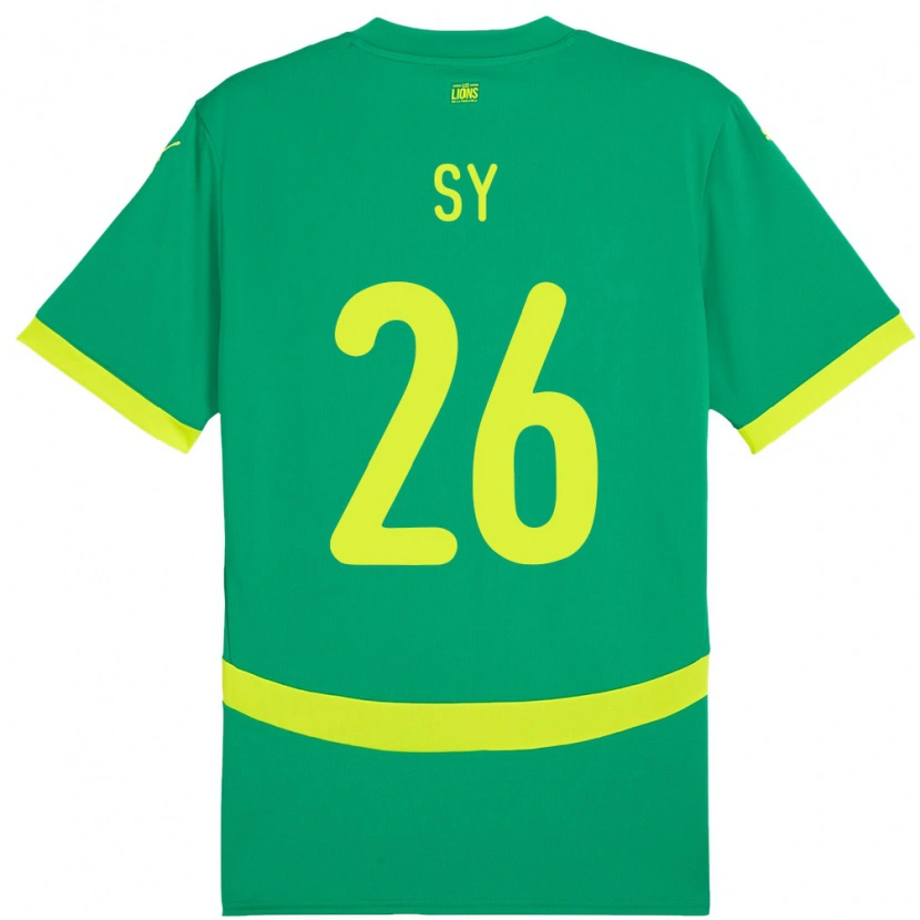 Danxen Mujer Camiseta Senegal Astou Sy #26 Verde 2ª Equipación 24-26 La Camisa