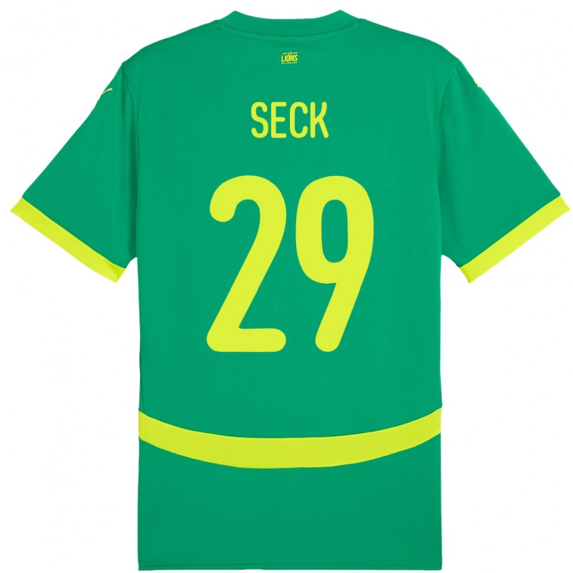 Danxen Mujer Camiseta Senegal Demba Seck #29 Verde 2ª Equipación 24-26 La Camisa