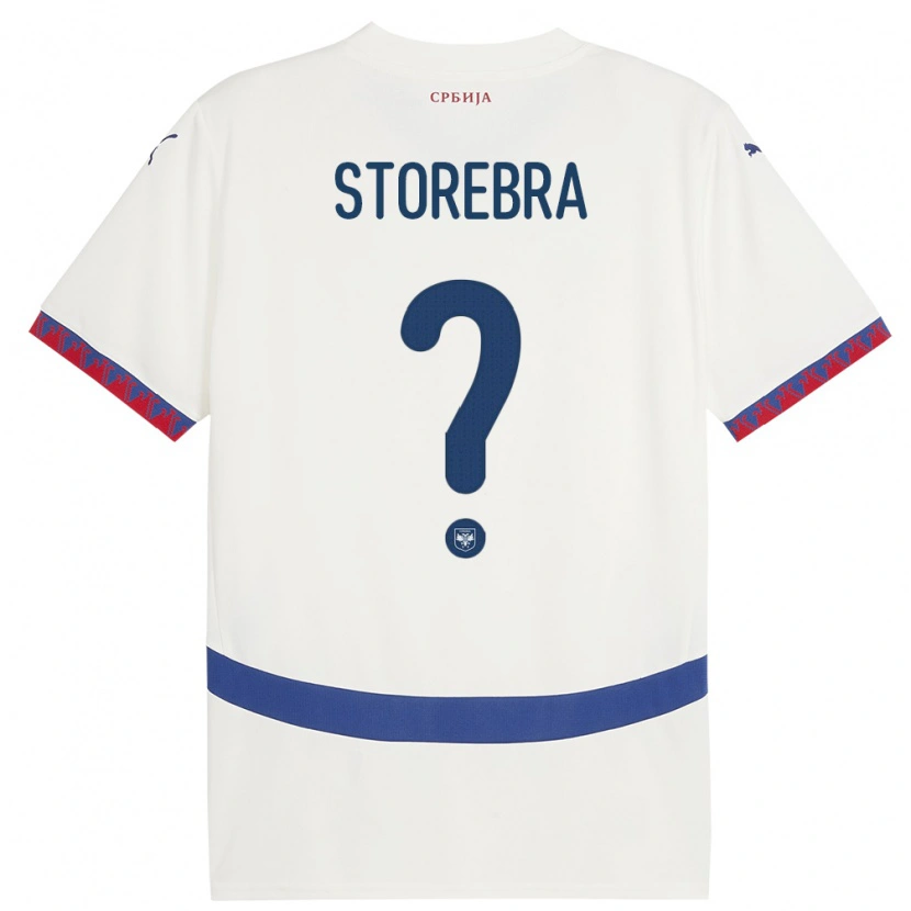 Danxen Mujer Camiseta Serbia Sasa Storebra #0 Blanco 2ª Equipación 24-26 La Camisa