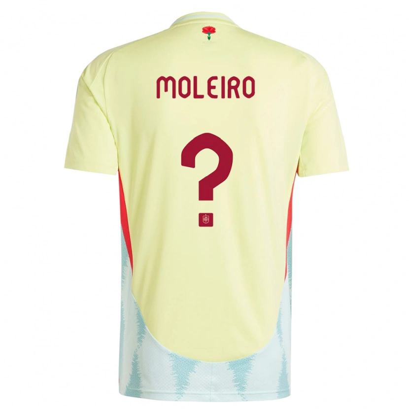 Danxen Mujer Camiseta España Alberto Moleiro #0 Amarillo 2ª Equipación 24-26 La Camisa