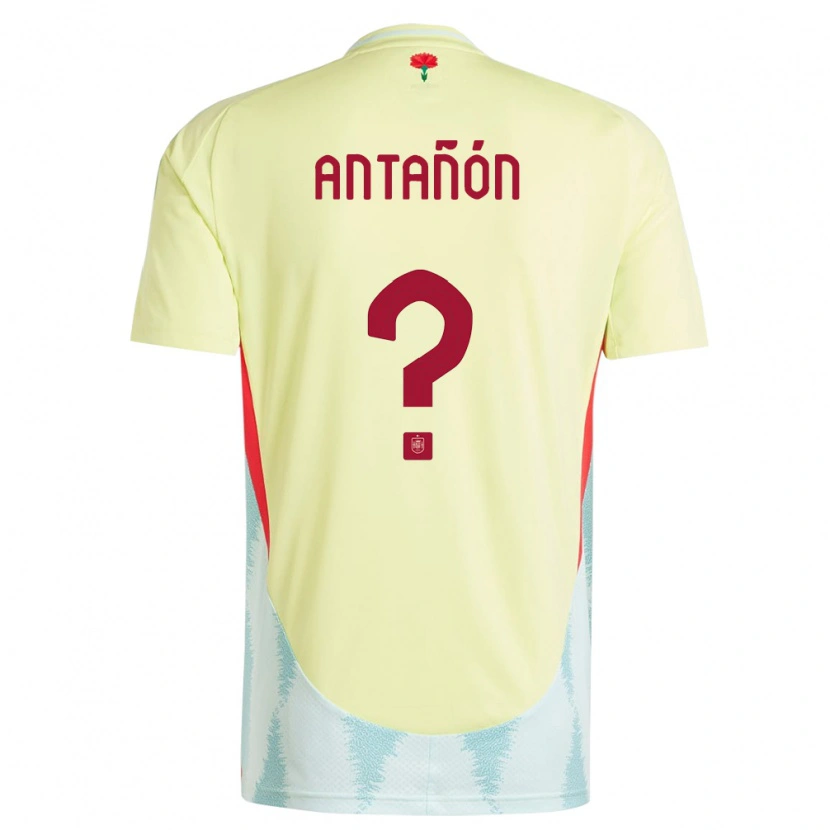 Danxen Mujer Camiseta España Andrés Antañón #0 Amarillo 2ª Equipación 24-26 La Camisa