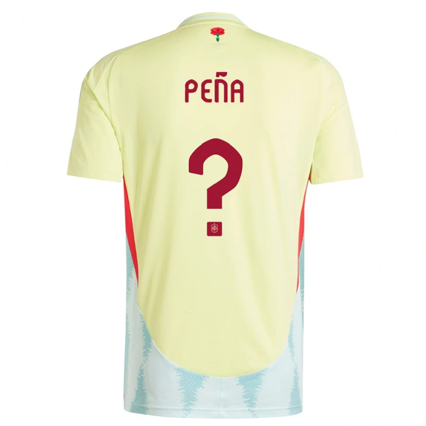 Danxen Mujer Camiseta España Pablo Peña #0 Amarillo 2ª Equipación 24-26 La Camisa