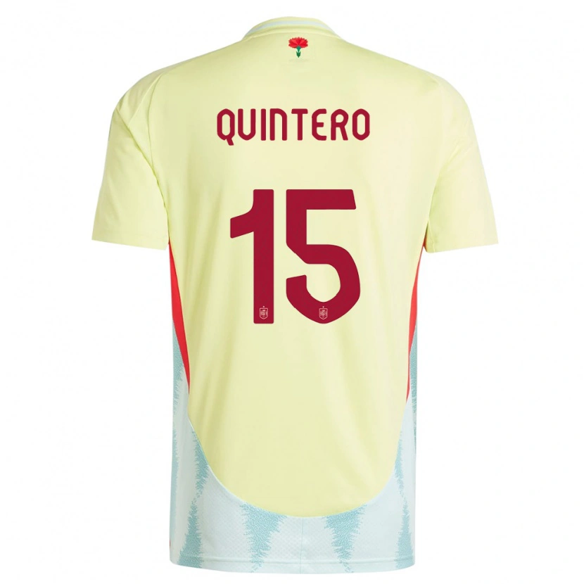 Danxen Mujer Camiseta España Iker Quintero #15 Amarillo 2ª Equipación 24-26 La Camisa