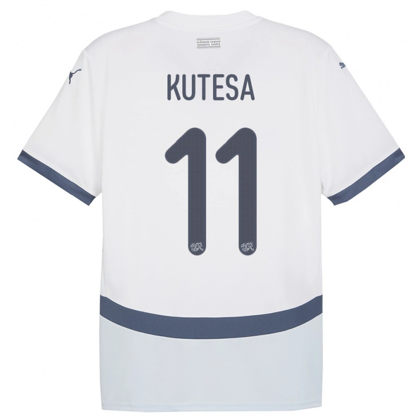 Danxen Mujer Camiseta Suiza Dereck Kutesa #11 Blanco 2ª Equipación 24-26 La Camisa
