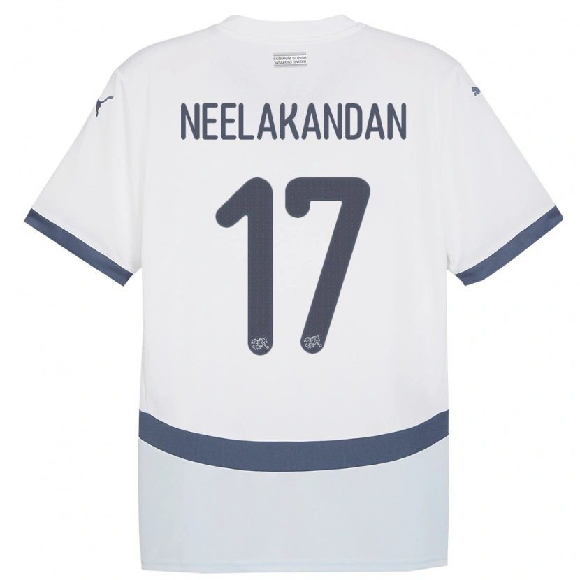 Danxen Mujer Camiseta Suiza Ranjan Neelakandan #17 Blanco 2ª Equipación 24-26 La Camisa