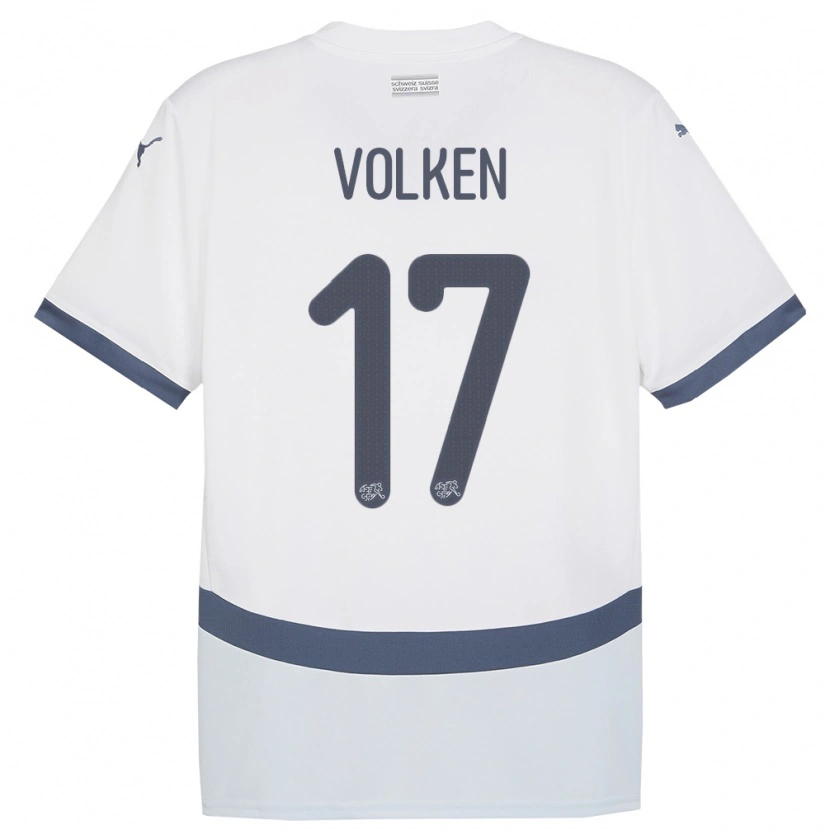 Danxen Mujer Camiseta Suiza Neil Volken #17 Blanco 2ª Equipación 24-26 La Camisa