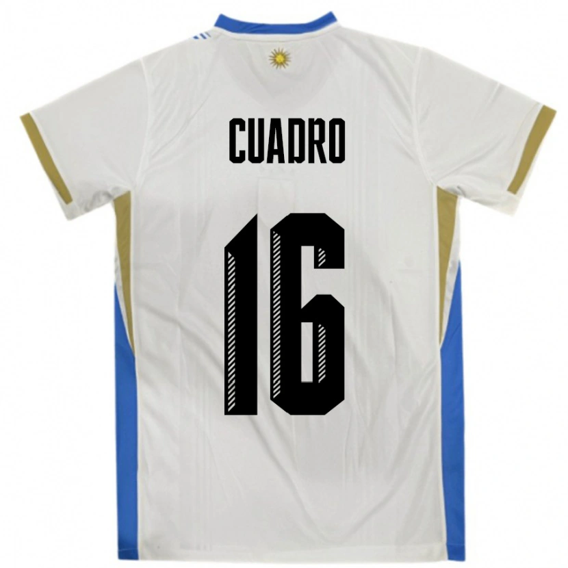 Danxen Mujer Camiseta Uruguay Alexis Cuadro #16 Blanco Azul 2ª Equipación 24-26 La Camisa