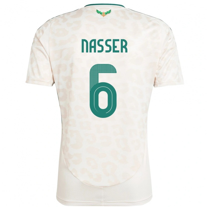 Danxen Mujer Camiseta Arabia Saudita Nasser Al-Dawsari #6 Blanco 2ª Equipación 24-26 La Camisa