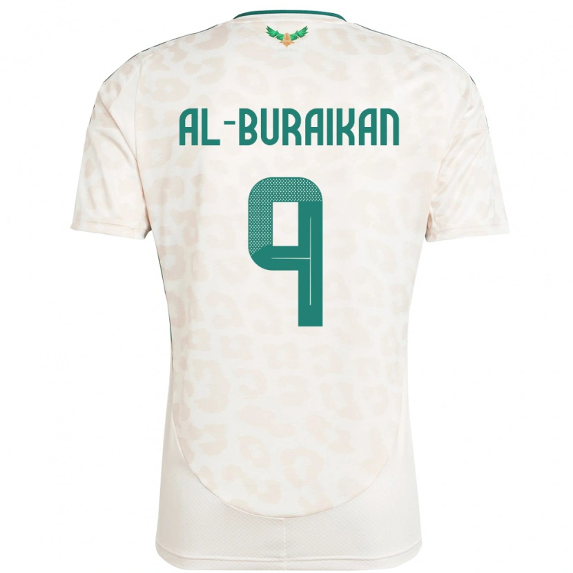 Danxen Mujer Camiseta Arabia Saudita Firas Al-Buraikan #9 Blanco 2ª Equipación 24-26 La Camisa