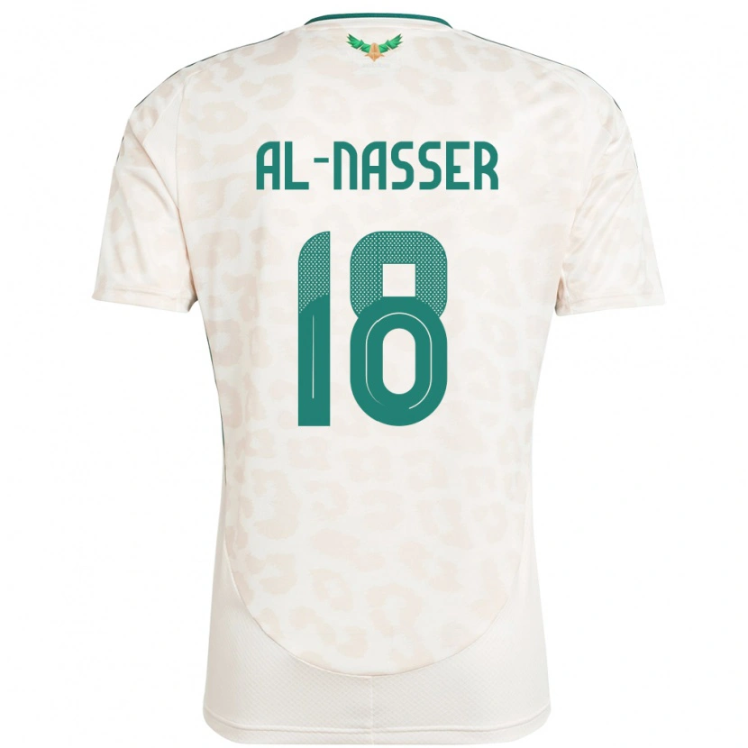 Danxen Mujer Camiseta Arabia Saudita Saad Al-Nasser #18 Blanco 2ª Equipación 24-26 La Camisa