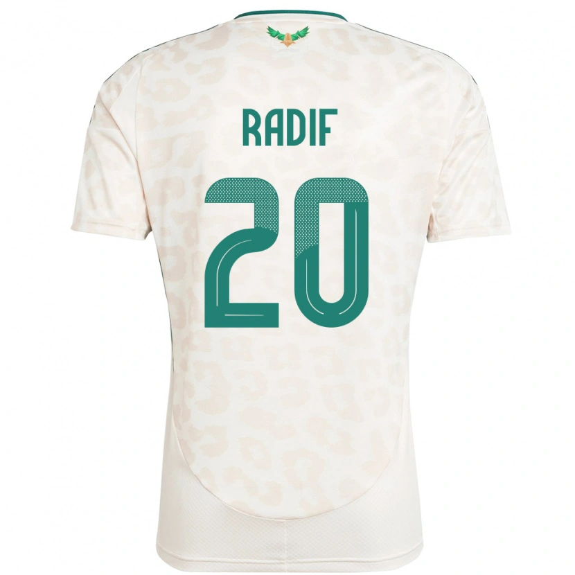 Danxen Mujer Camiseta Arabia Saudita Abdullah Radif #20 Blanco 2ª Equipación 24-26 La Camisa
