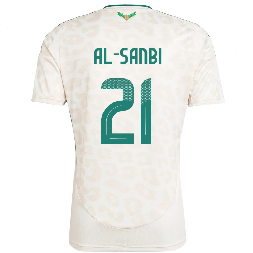 Danxen Mujer Camiseta Arabia Saudita Abdulrahman Al-Sanbi #21 Blanco 2ª Equipación 24-26 La Camisa
