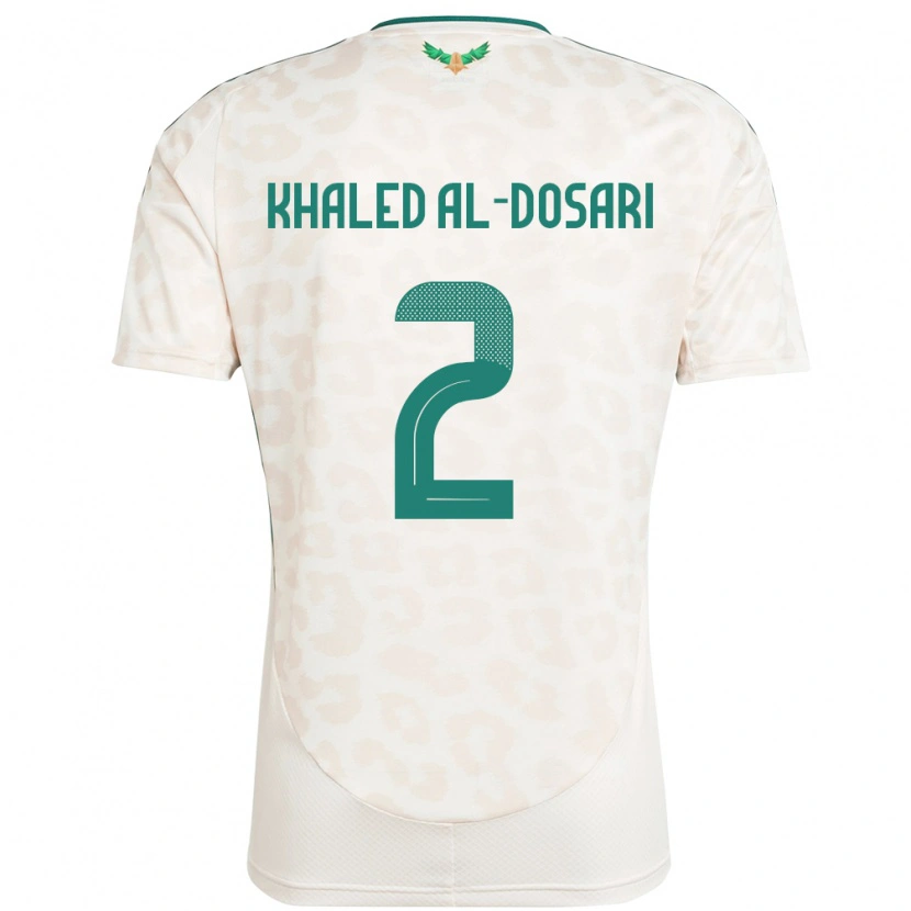 Danxen Mujer Camiseta Arabia Saudita Yazeed Khaled Al-Dosari #2 Blanco 2ª Equipación 24-26 La Camisa