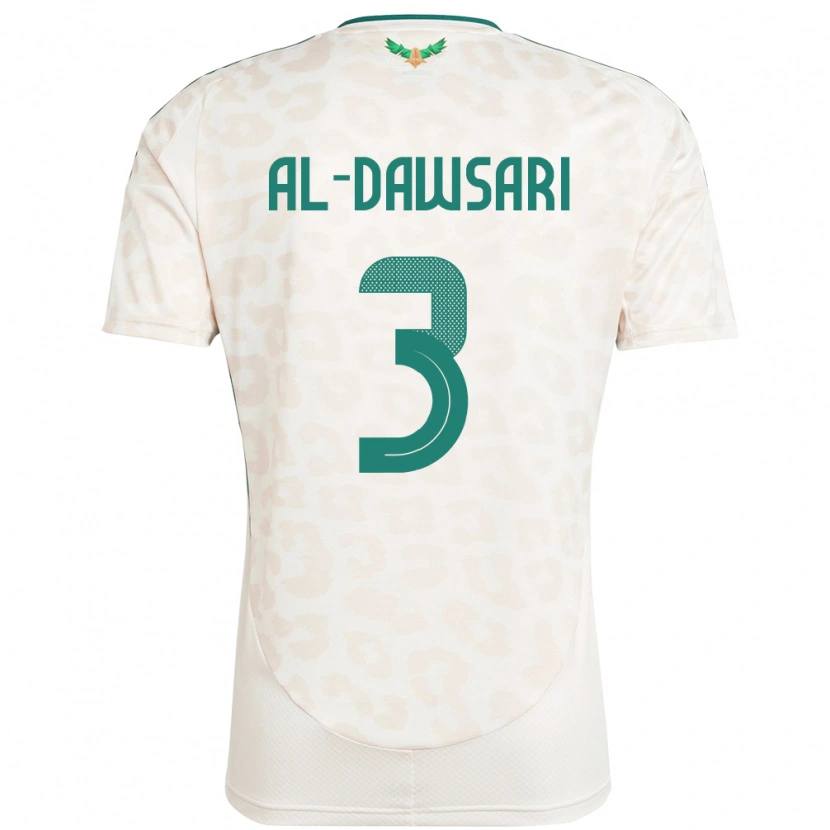 Danxen Mujer Camiseta Arabia Saudita Mohammed Al-Dawsari #3 Blanco 2ª Equipación 24-26 La Camisa