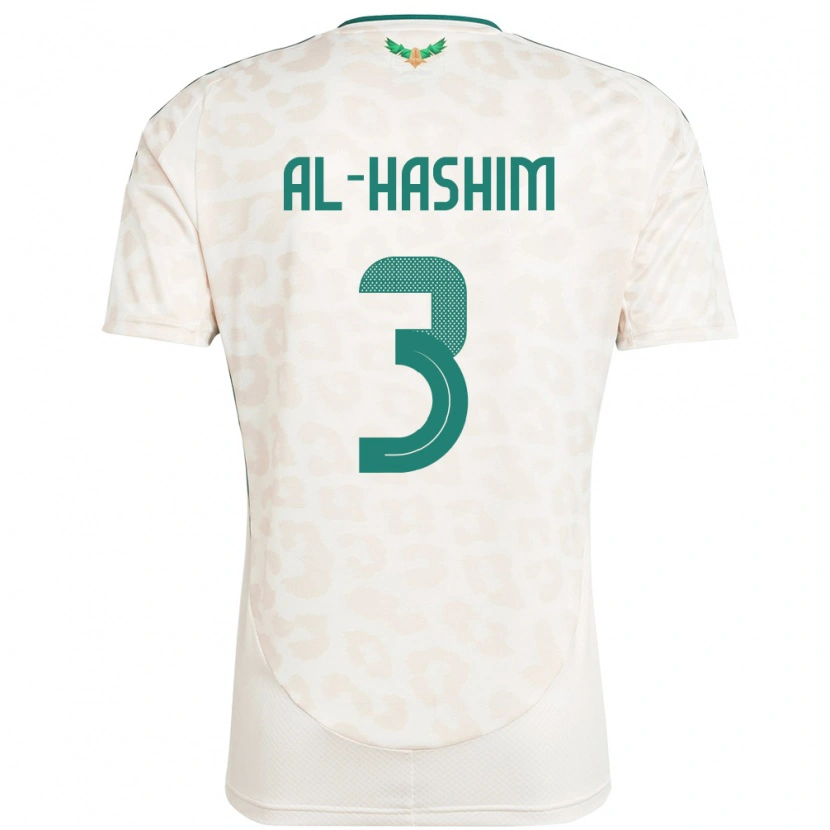 Danxen Mujer Camiseta Arabia Saudita Jawad Al-Hashim #3 Blanco 2ª Equipación 24-26 La Camisa