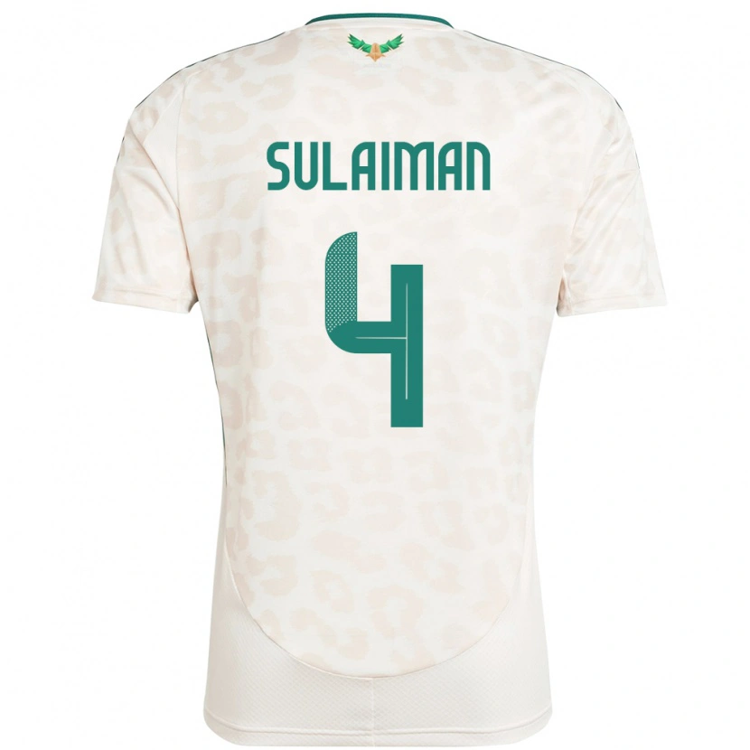 Danxen Mujer Camiseta Arabia Saudita Mohammed Sulaiman #4 Blanco 2ª Equipación 24-26 La Camisa