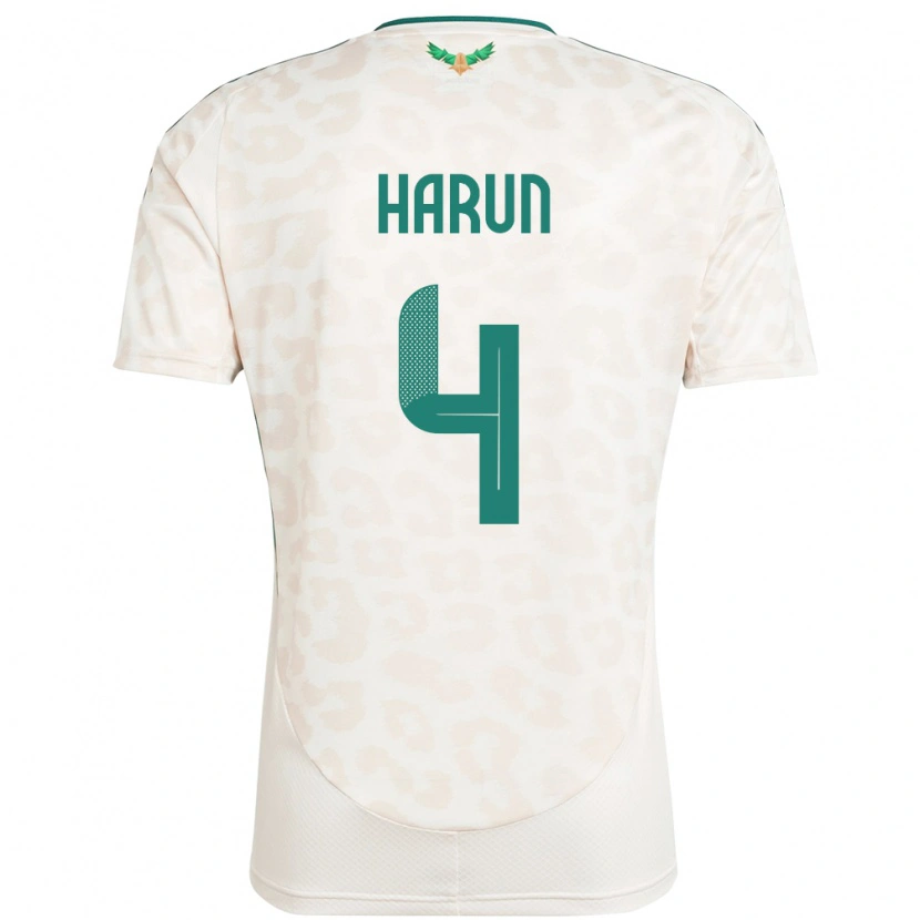 Danxen Mujer Camiseta Arabia Saudita Saud Harun #4 Blanco 2ª Equipación 24-26 La Camisa
