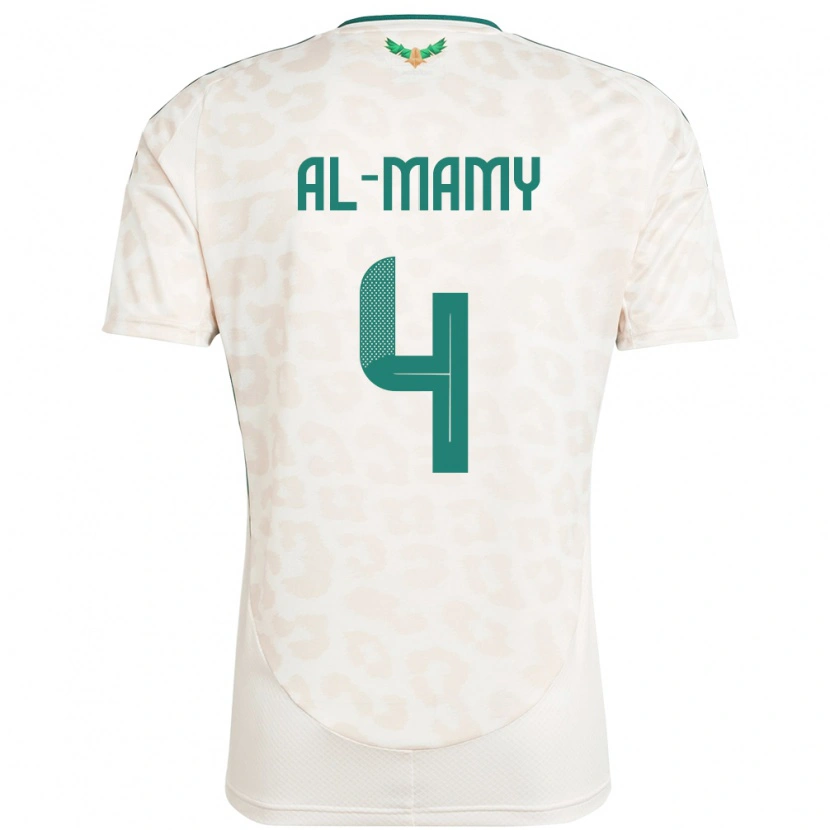 Danxen Mujer Camiseta Arabia Saudita Abdulrahman Al-Mamy #4 Blanco 2ª Equipación 24-26 La Camisa