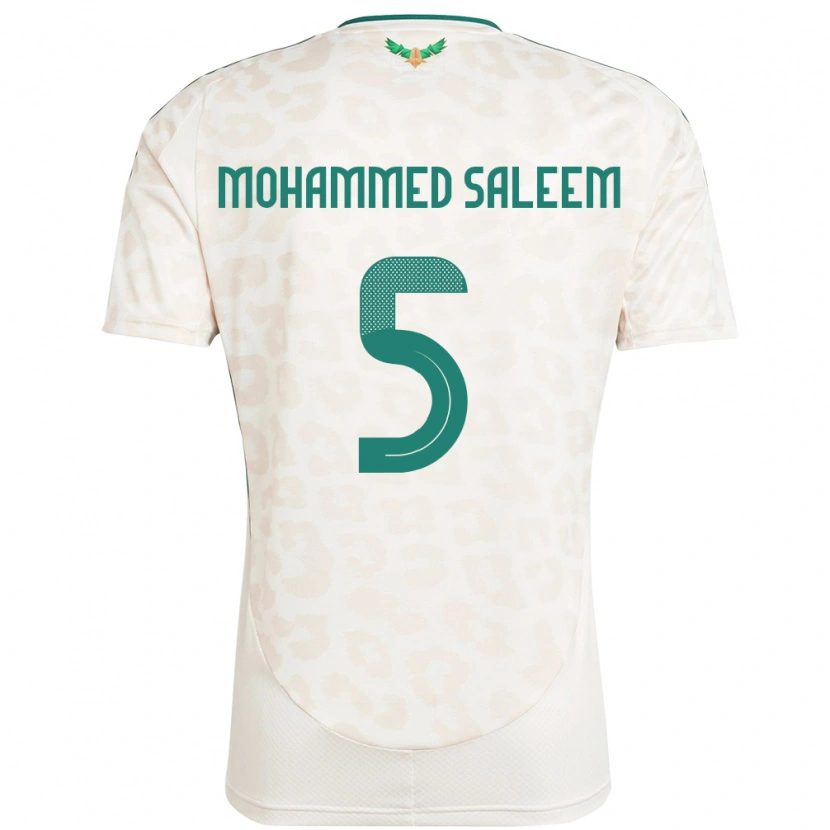 Danxen Mujer Camiseta Arabia Saudita Moayad Mohammed Saleem #5 Blanco 2ª Equipación 24-26 La Camisa