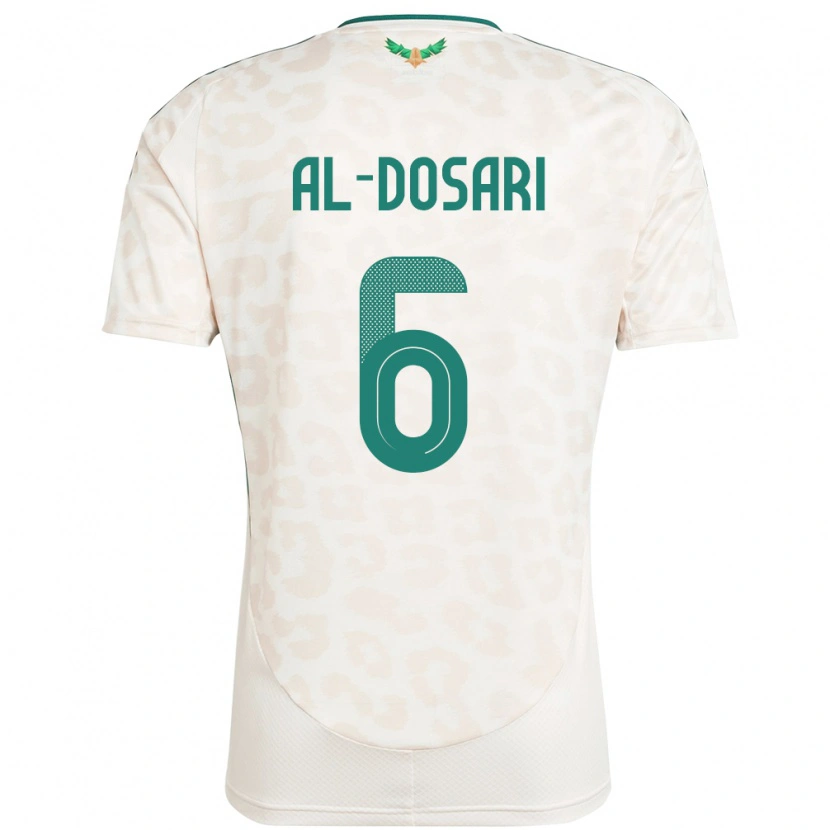 Danxen Mujer Camiseta Arabia Saudita Saeed Al-Dosari #6 Blanco 2ª Equipación 24-26 La Camisa