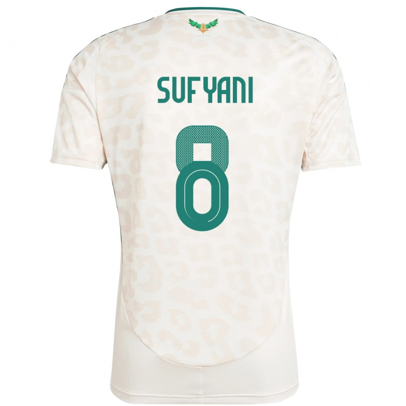 Danxen Mujer Camiseta Arabia Saudita Abdulrahman Sufyani #8 Blanco 2ª Equipación 24-26 La Camisa