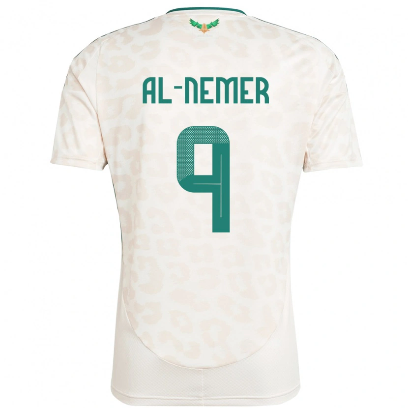 Danxen Mujer Camiseta Arabia Saudita Meshari Al-Nemer #9 Blanco 2ª Equipación 24-26 La Camisa
