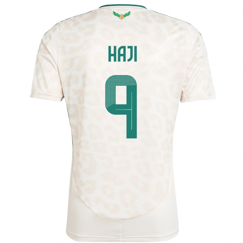 Danxen Mujer Camiseta Arabia Saudita Talal Haji #9 Blanco 2ª Equipación 24-26 La Camisa