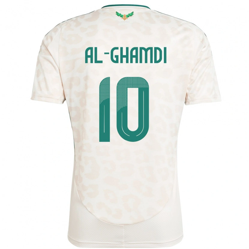 Danxen Mujer Camiseta Arabia Saudita Ziyad Al-Ghamdi #10 Blanco 2ª Equipación 24-26 La Camisa