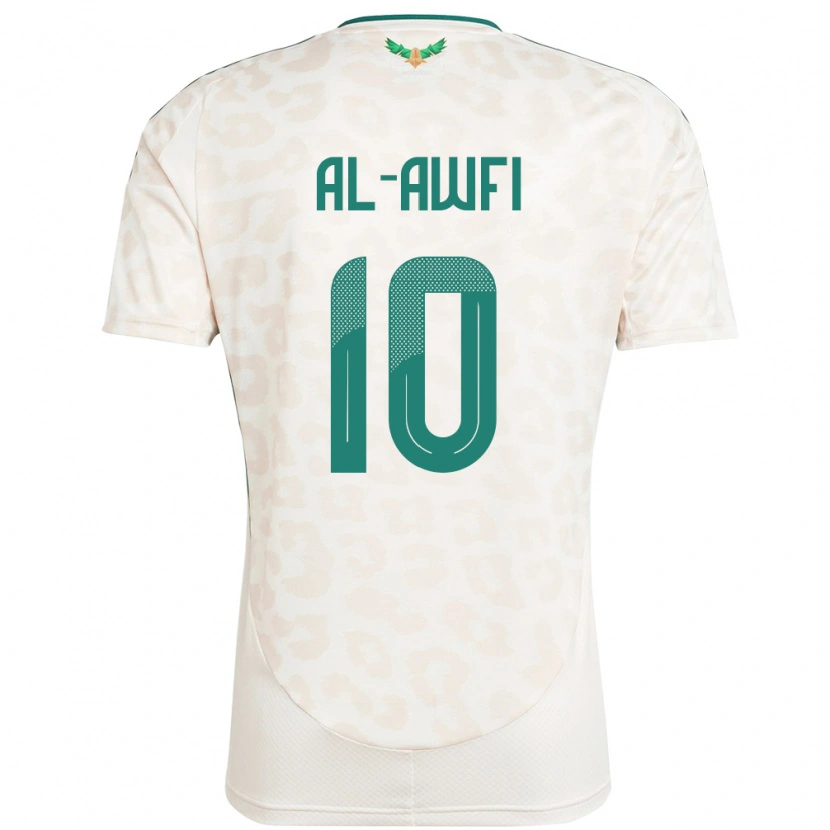 Danxen Mujer Camiseta Arabia Saudita Al-Walid Al-Awfi #10 Blanco 2ª Equipación 24-26 La Camisa