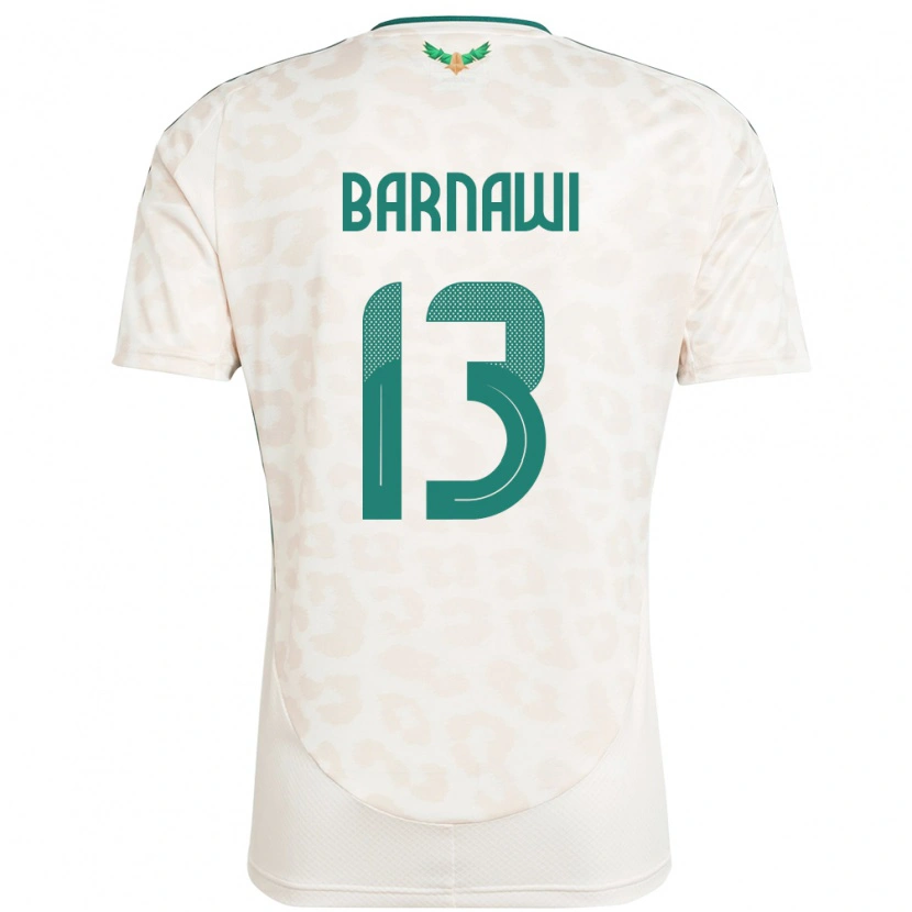 Danxen Mujer Camiseta Arabia Saudita Abdulsalam Barnawi #13 Blanco 2ª Equipación 24-26 La Camisa