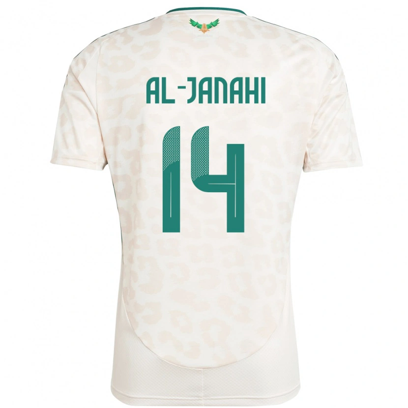 Danxen Mujer Camiseta Arabia Saudita Nawaf Al-Janahi #14 Blanco 2ª Equipación 24-26 La Camisa