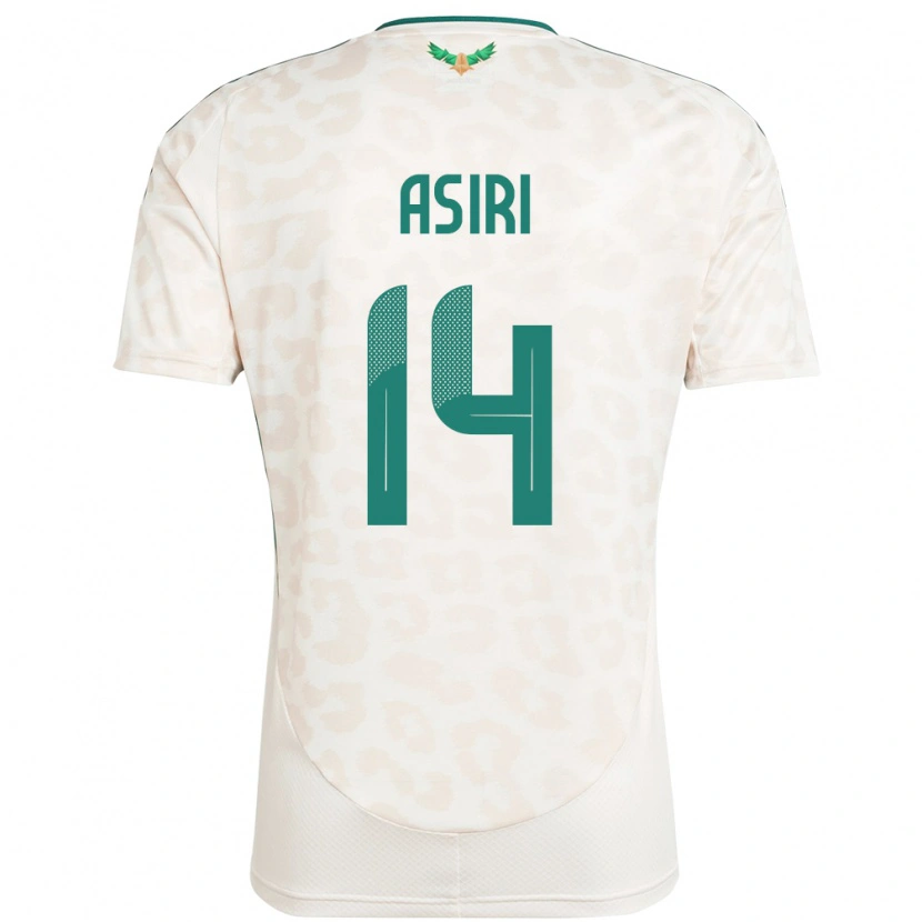 Danxen Mujer Camiseta Arabia Saudita Abdulaziz Asiri #14 Blanco 2ª Equipación 24-26 La Camisa
