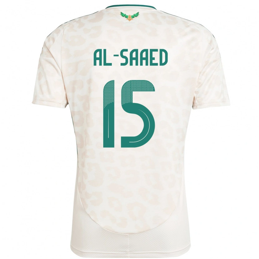 Danxen Mujer Camiseta Arabia Saudita Turki Abdullah Al-Saaed #15 Blanco 2ª Equipación 24-26 La Camisa