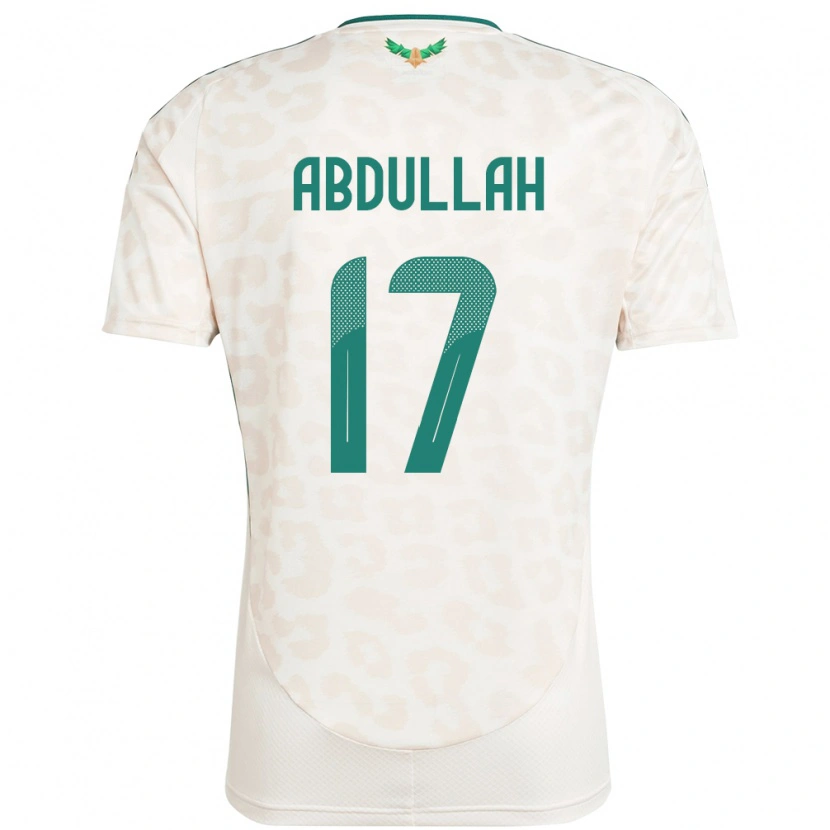 Danxen Mujer Camiseta Arabia Saudita Salem Abdullah #17 Blanco 2ª Equipación 24-26 La Camisa