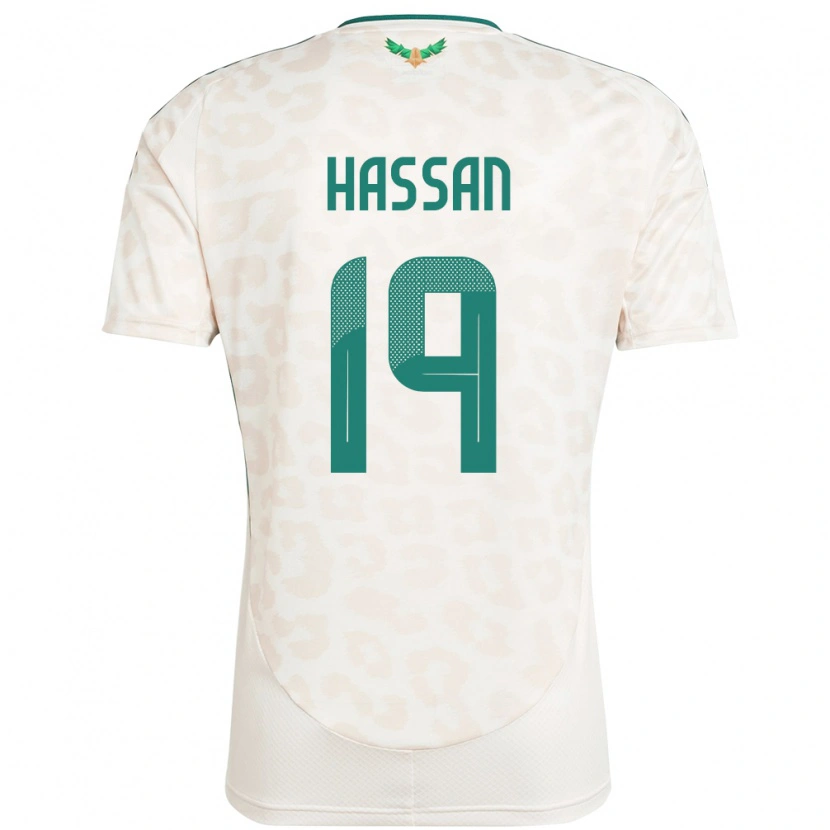 Danxen Mujer Camiseta Arabia Saudita Abdulhakim Hassan #19 Blanco 2ª Equipación 24-26 La Camisa