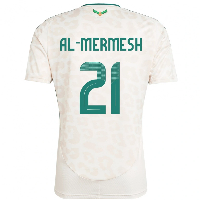 Danxen Mujer Camiseta Arabia Saudita Osama Al-Mermesh #21 Blanco 2ª Equipación 24-26 La Camisa