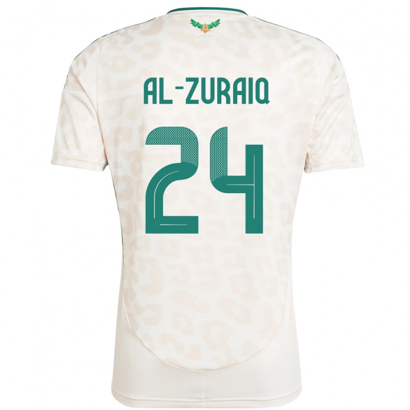 Danxen Mujer Camiseta Arabia Saudita Saeed Ibrahim Al-Zuraiq #24 Blanco 2ª Equipación 24-26 La Camisa