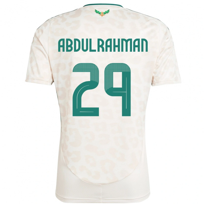 Danxen Mujer Camiseta Arabia Saudita Mohammed Abdulrahman #29 Blanco 2ª Equipación 24-26 La Camisa