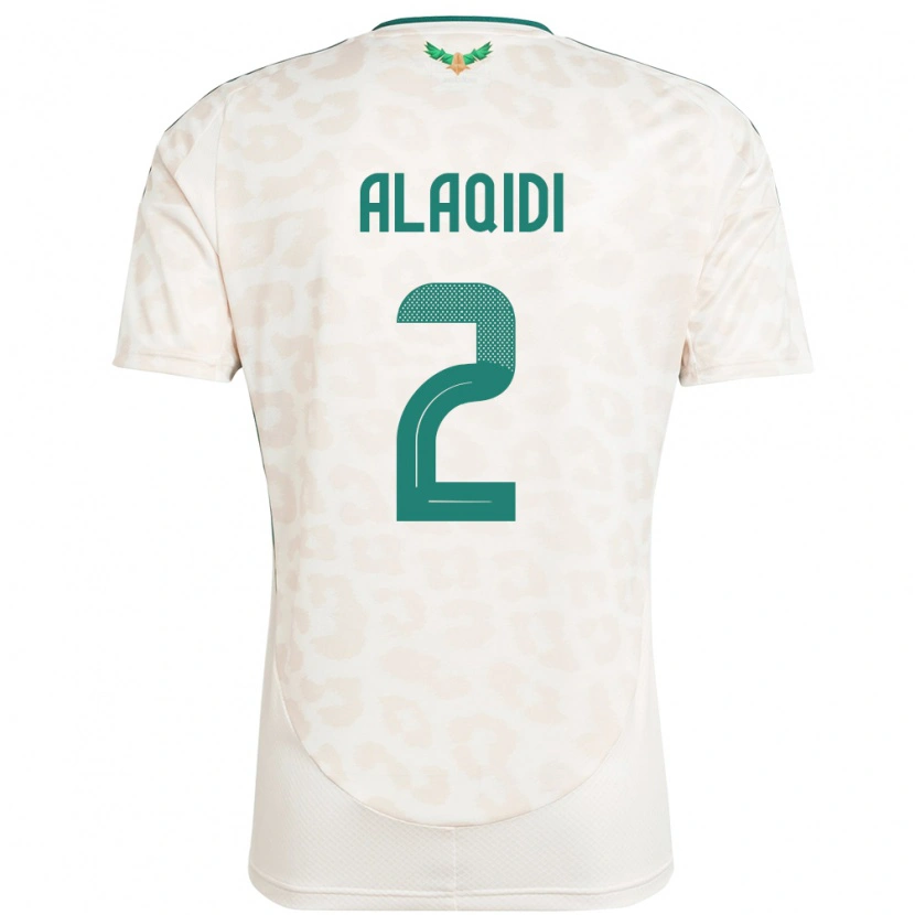Danxen Mujer Camiseta Arabia Saudita Nawaf Alaqidi #2 Blanco 2ª Equipación 24-26 La Camisa