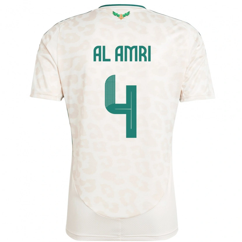Danxen Mujer Camiseta Arabia Saudita Abdulelah Al Amri #4 Blanco 2ª Equipación 24-26 La Camisa