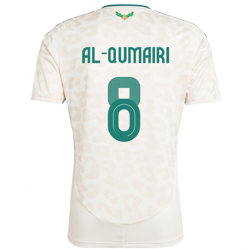 Danxen Mujer Camiseta Arabia Saudita Nawaf Al Qumairi #8 Blanco 2ª Equipación 24-26 La Camisa