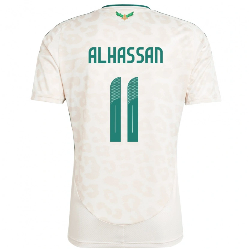 Danxen Mujer Camiseta Arabia Saudita Abbas Alhassan #11 Blanco 2ª Equipación 24-26 La Camisa