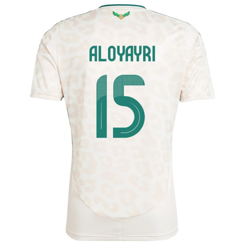 Danxen Mujer Camiseta Arabia Saudita Abdulmalik Aloyayri #15 Blanco 2ª Equipación 24-26 La Camisa