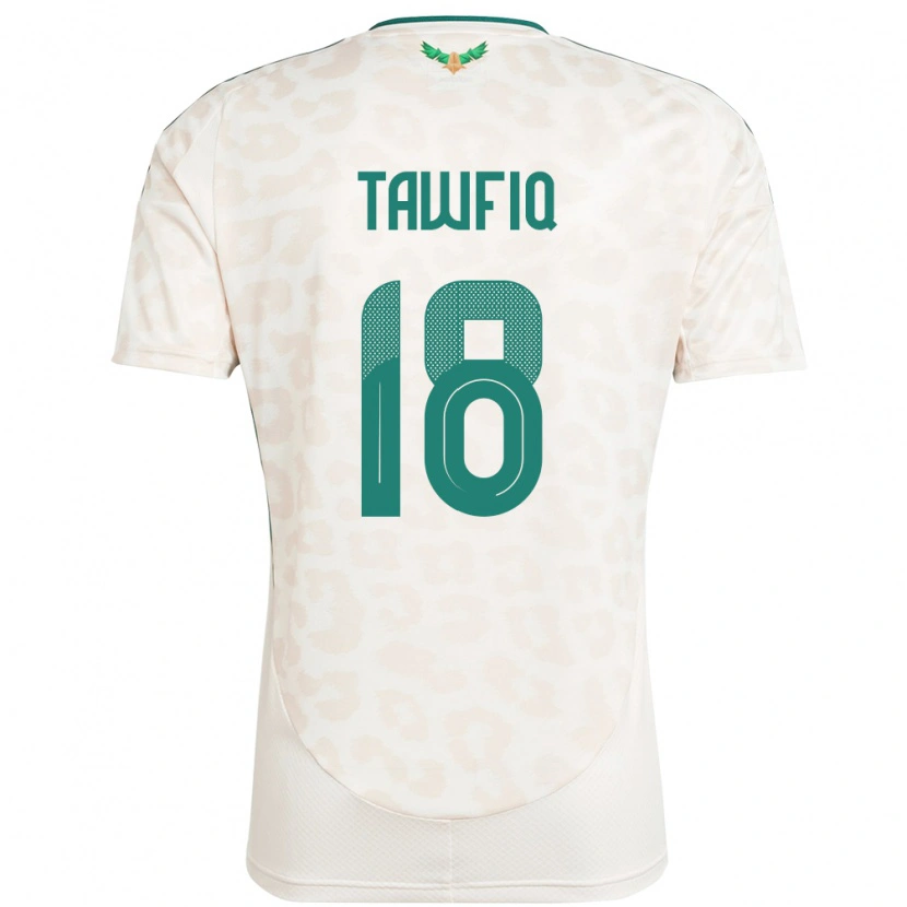 Danxen Mujer Camiseta Arabia Saudita Saba Tawfiq #18 Blanco 2ª Equipación 24-26 La Camisa